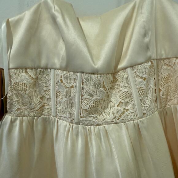 Anthropologie X Bhldn Gabrielle Taffeta Lace A-Line Midi Dress Size M NWT - Picture 7 of 11